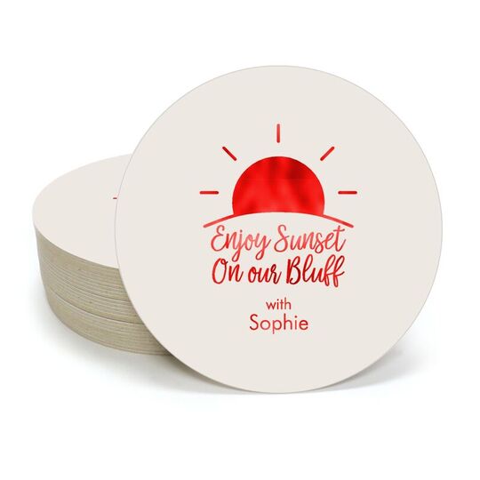 Enjoy Sunset on our Bluff Round Coasters